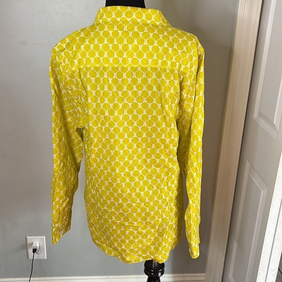 Crown & Ivy Yellow Leaf Print Shirt - Picture 3 of 8